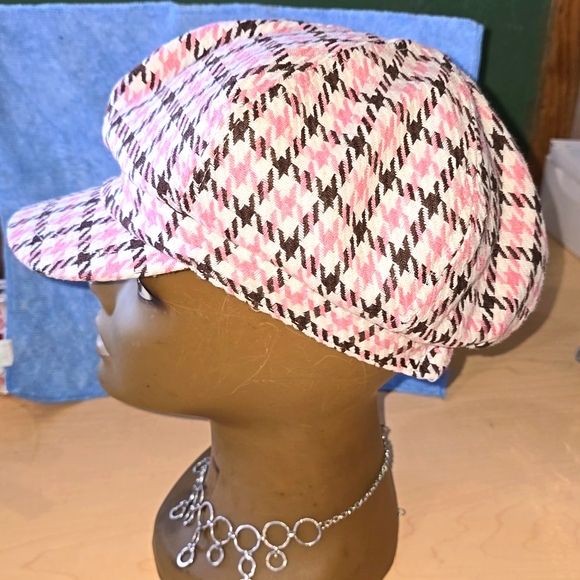 RARE VINTAGE Pink,brown&white one size Apple Hat - Picture 4 of 7